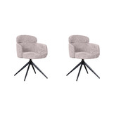 LABEL51 - Eetkamerstoel Levi - Beige - 60x56x80cm - Set van 2
