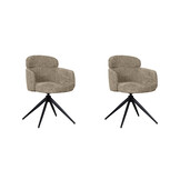 LABEL51 - Eetkamerstoel Levi - Hunter - 60x56x80cm - Set van 2