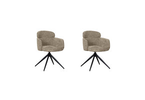 LABEL51 - Eetkamerstoel Levi - Hunter - 60x56x80cm - Set van 2