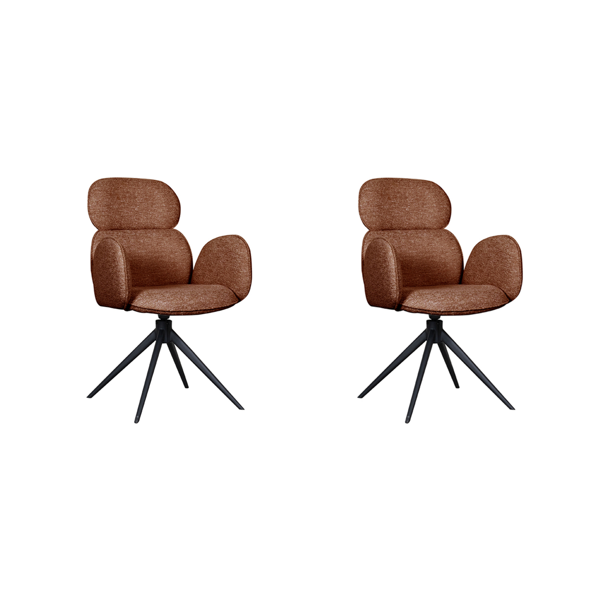 LABEL51 Eetkamerstoel Vidar - Terra - Boucle - set van 2