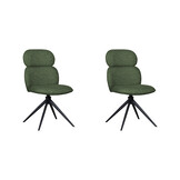 LABEL51 - Eetkamerstoel Finn - Groen - 62x49x91cm - Set van 2