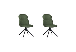 LABEL51 - Eetkamerstoel Finn - Groen - 62x49x91cm - Set van 2