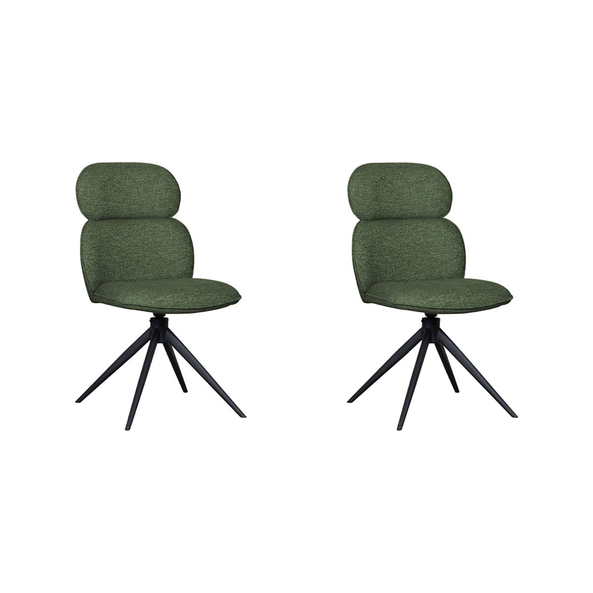LABEL51 - Eetkamerstoel Finn - Groen - 62x49x91cm - Set van 2
