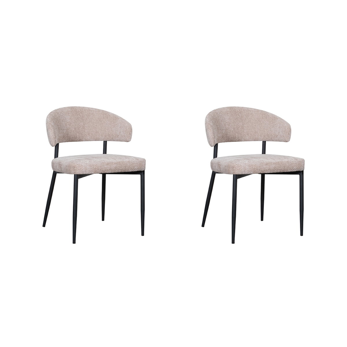LABEL51 - Eetkamerstoel Bliss - Clay - 55x56x76cm - Set van 2