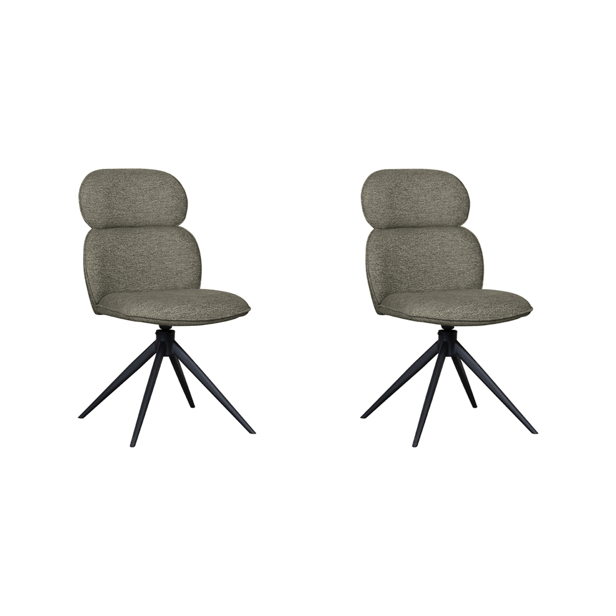 LABEL51 Eetkamerstoel Finn - Truffel grijs - Boucle - set van 2