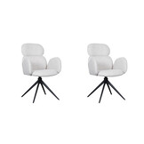 LABEL51 Eetkamerstoel Vidar - Naturel - Boucle - set van 2