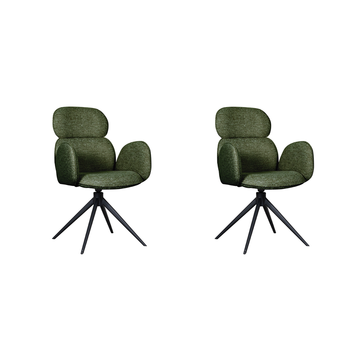 LABEL51 Eetkamerstoel Vidar - Forest - Boucle - set van 2