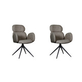 LABEL51 Eetkamerstoel Vidar - Truffel grijs - Boucle - set van 2