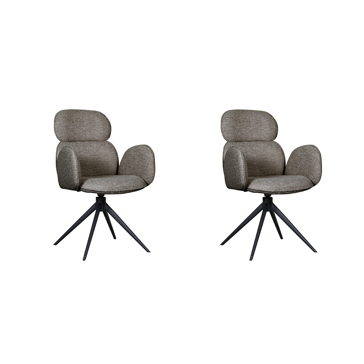 LABEL51 Eetkamerstoel Vidar - Truffel grijs - Boucle - set van 2