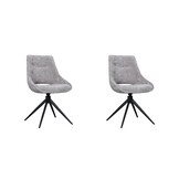LABEL51 - Eetkamerstoel Marlow - Stone - 63x48x86cm - Set van 2