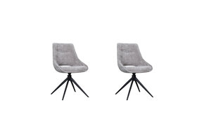 LABEL51 - Eetkamerstoel Marlow - Stone - 63x48x86cm - Set van 2