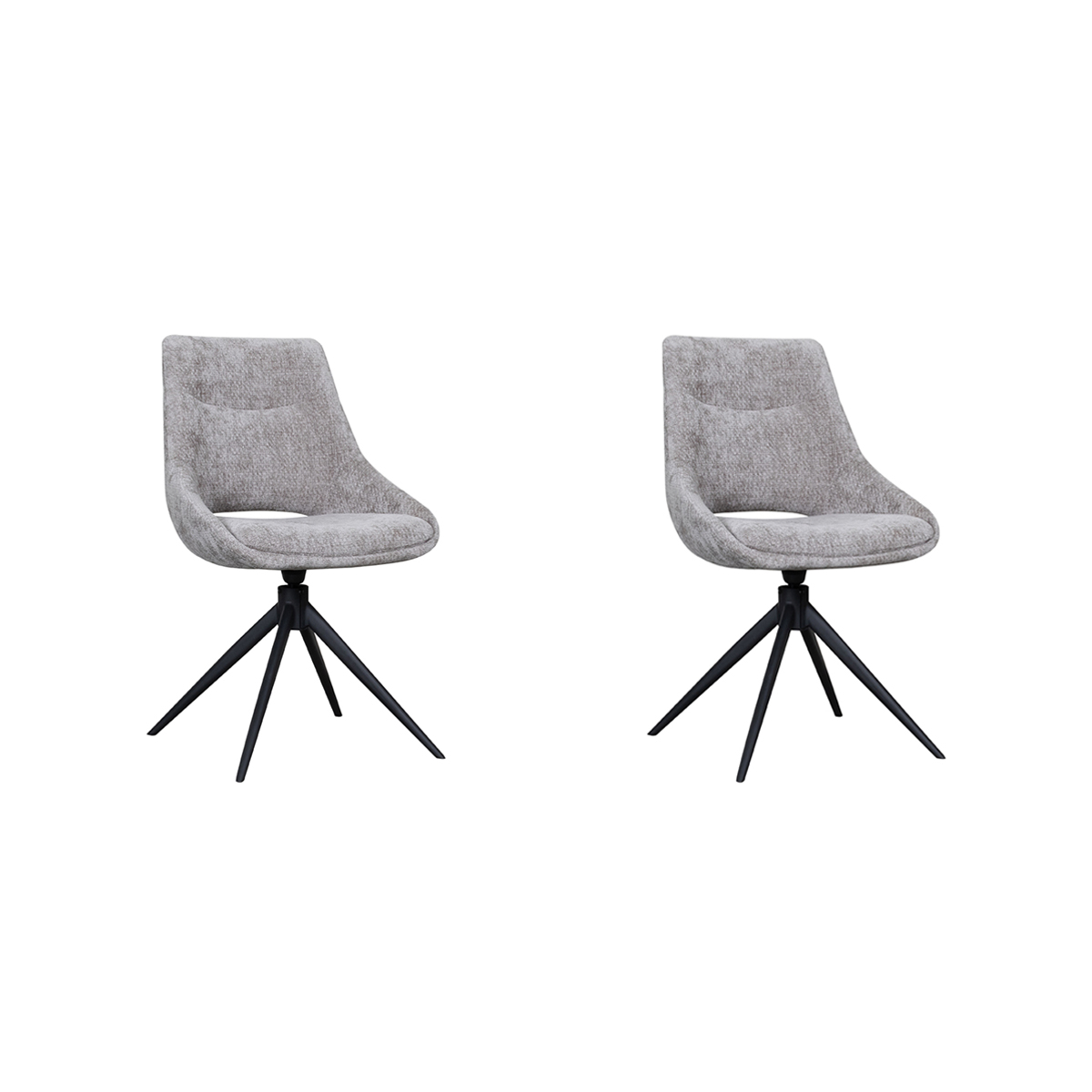 LABEL51 - Eetkamerstoel Marlow - Stone - 63x48x86cm - Set van 2