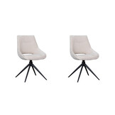 LABEL51 - Eetkamerstoel Marlow - Beige - 63x48x86cm - Set van 2