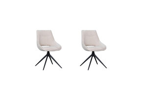 LABEL51 - Eetkamerstoel Marlow - Beige - 63x48x86cm - Set van 2