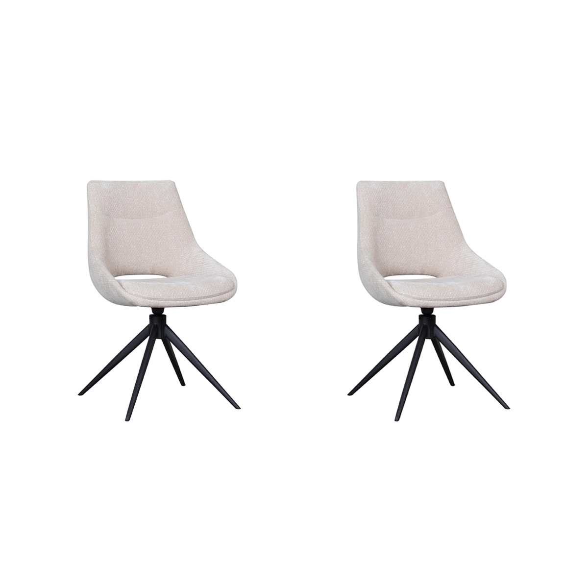 LABEL51 - Eetkamerstoel Marlow - Beige - 63x48x86cm - Set van 2