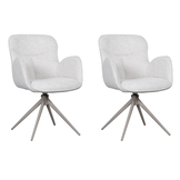 LABEL51 Eetkamerstoel Lasse - Naturel - Stof - set van 2