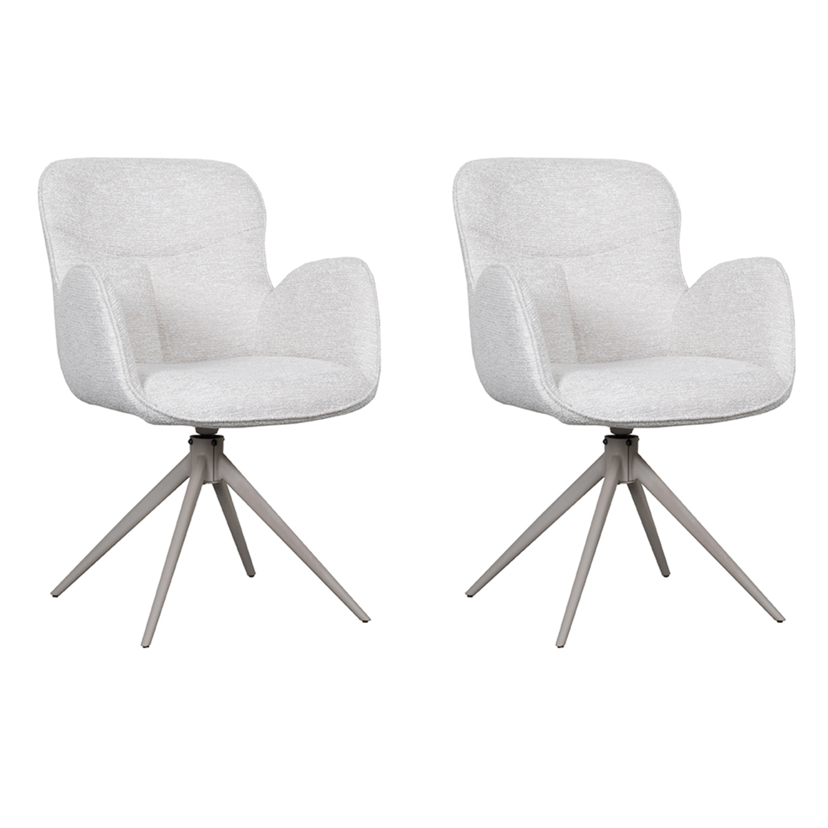 LABEL51 Eetkamerstoel Lasse - Naturel - Stof - set van 2