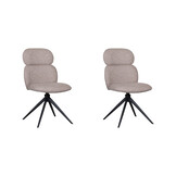 LABEL51 - Eetkamerstoel Finn - Beige - 62x49x91cm - Set van 2