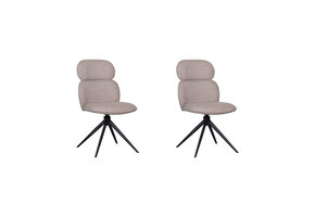 LABEL51 - Eetkamerstoel Finn - Beige - 62x49x91cm - Set van 2