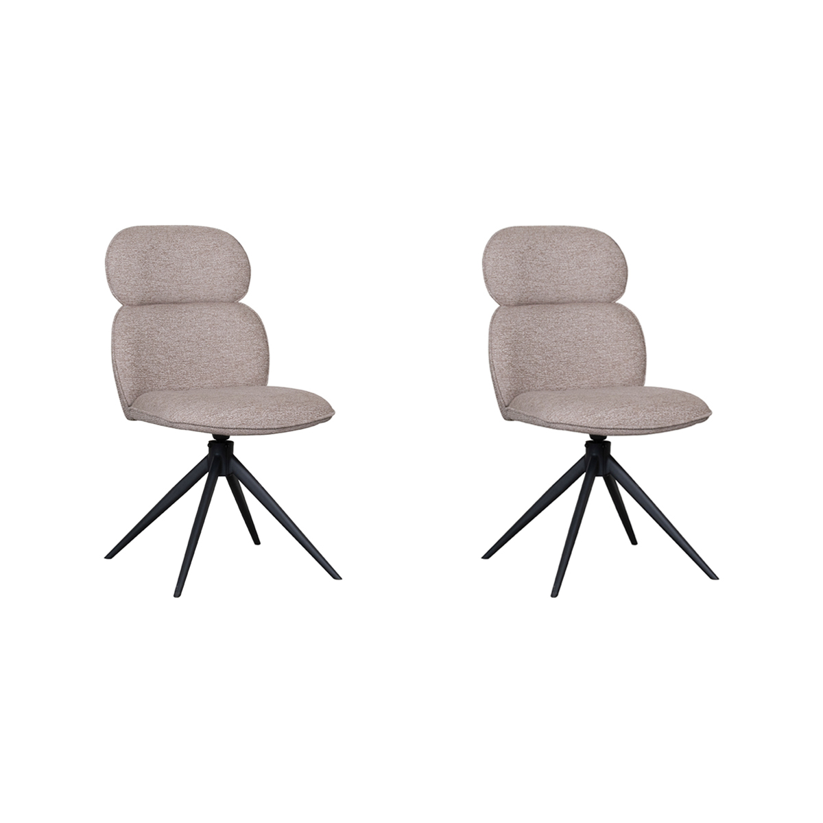 LABEL51 - Eetkamerstoel Finn - Beige - 62x49x91cm - Set van 2