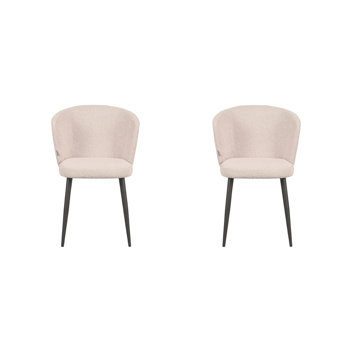 LABEL51 Eetkamerstoel Wave - Naturel - Boucle - 60x58x85 cm - set van 2