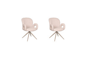 LABEL51 - Eetkamerstoel Neo - Beige - 61x59x86cm - Set van 2