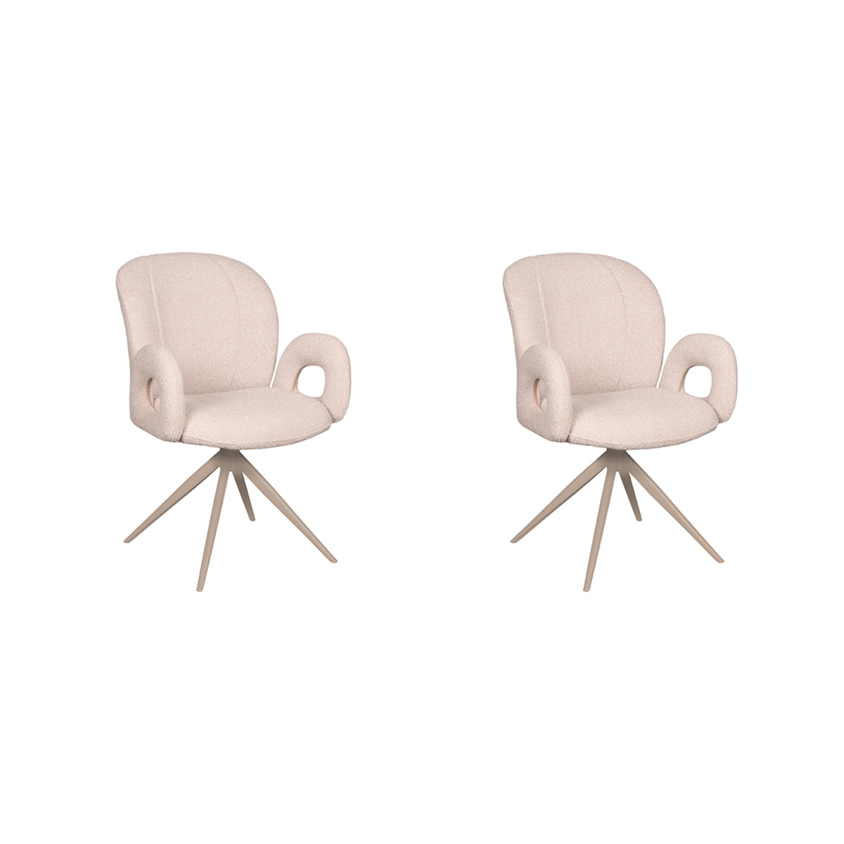 LABEL51 - Eetkamerstoel Neo - Beige - 61x59x86cm - Set van 2