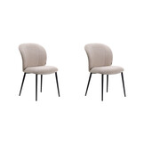 LABEL51 - Eetkamerstoel Vino - Beige - 62x49x85cm - Set van 2