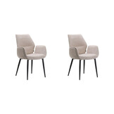 LABEL51 - Eetkamerstoel Morris - Beige - 62x59x92cm - Set van 2