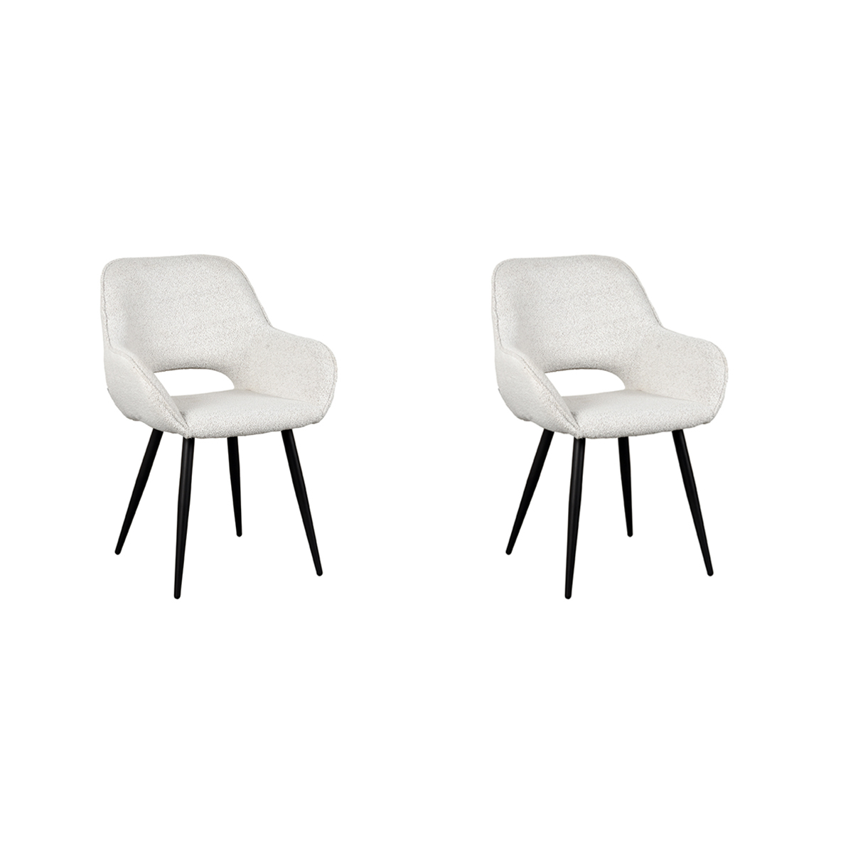 LABEL51 - Eetkamerstoel Fer - Beige - 57x58x87cm - Set van 2