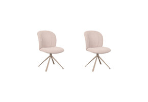 LABEL51 - Eetkamerstoel Kimo - Beige - 62x49x85cm - Set van 2