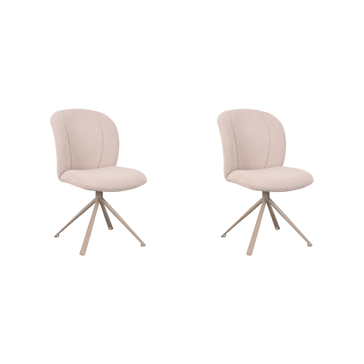 LABEL51 - Eetkamerstoel Kimo - Beige - 62x49x85cm - Set van 2
