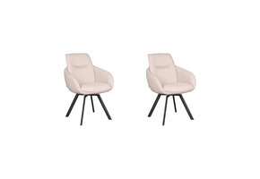 LABEL51 Eetkamerstoel Beauty - Naturel - Boucle - set van 2