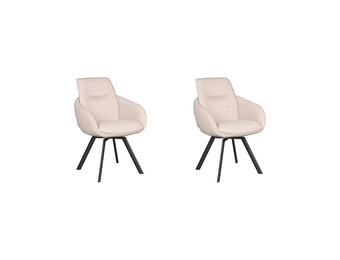 LABEL51 Eetkamerstoel Beauty - Naturel - Boucle - set van 2