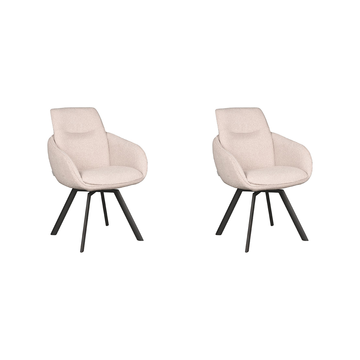 LABEL51 Eetkamerstoel Beauty - Naturel - Boucle - set van 2