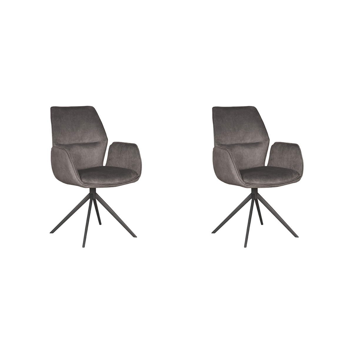 LABEL51 Eetkamerstoel Mellow - Antraciet - Cosmo - 63 x 58cm - set van 2