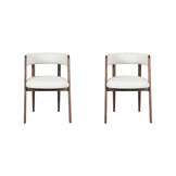 LABEL51 Eetkamerstoel Sasha - Wit - Boucle - 82x54x75 cm - set van 2