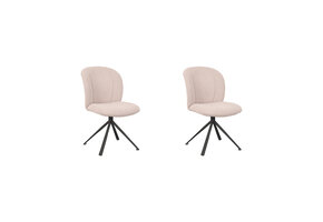 LABEL51 - Eetkamerstoel Kimo - Beige - 62x49x85cm - Set van 2