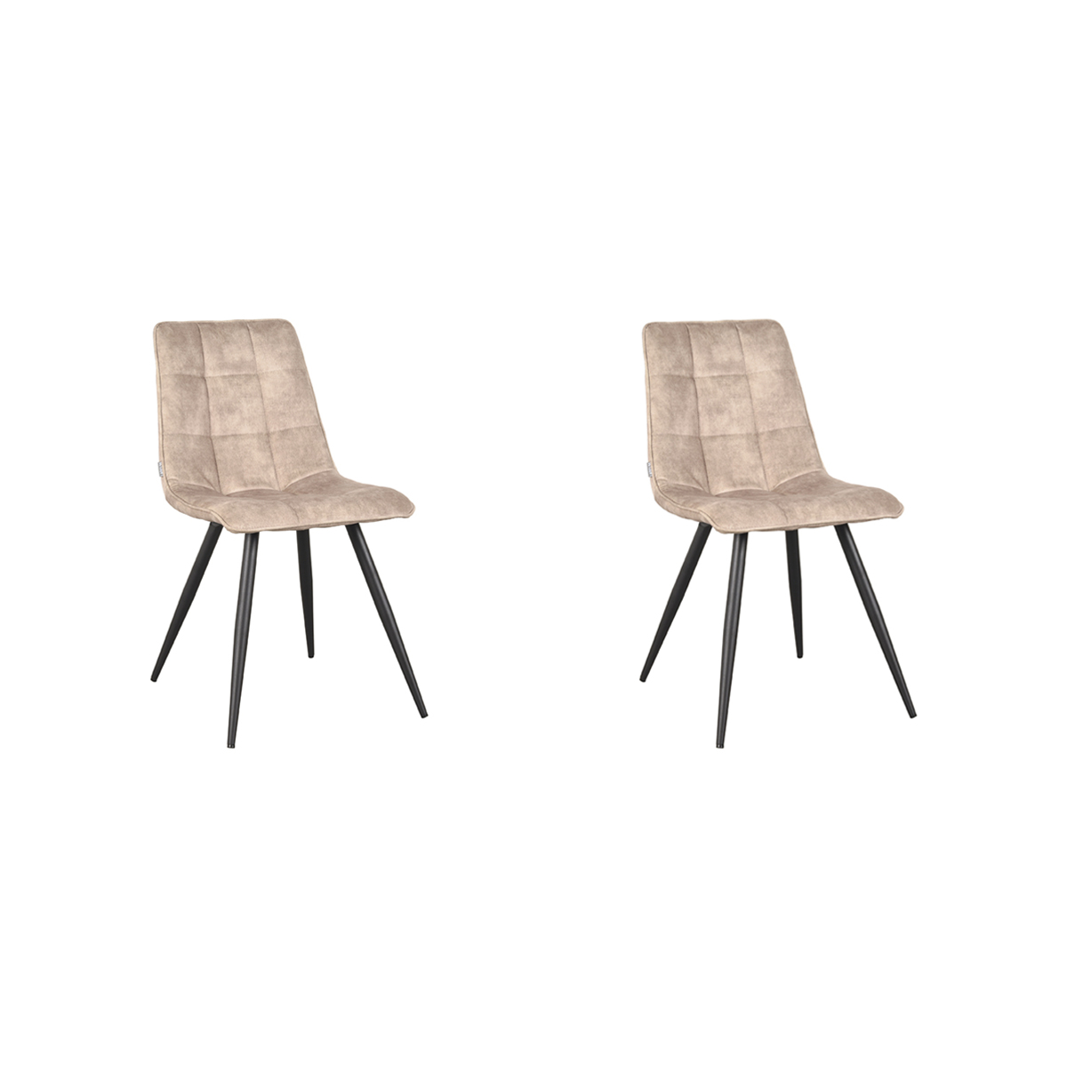 LABEL51 Eetkamerstoel Jelt - Zand - Velours - set van 2