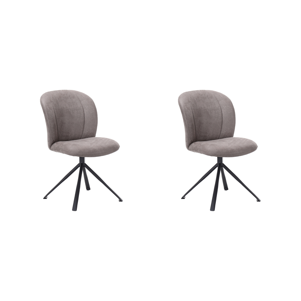 LABEL51 - Eetkamerstoel Kimo - Taupe - 62x49x85cm - Set van 2
