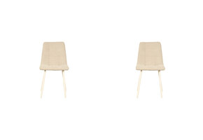 LABEL51 - Eetkamerstoel Nino - Beige - 45x54x89cm - Set van 4