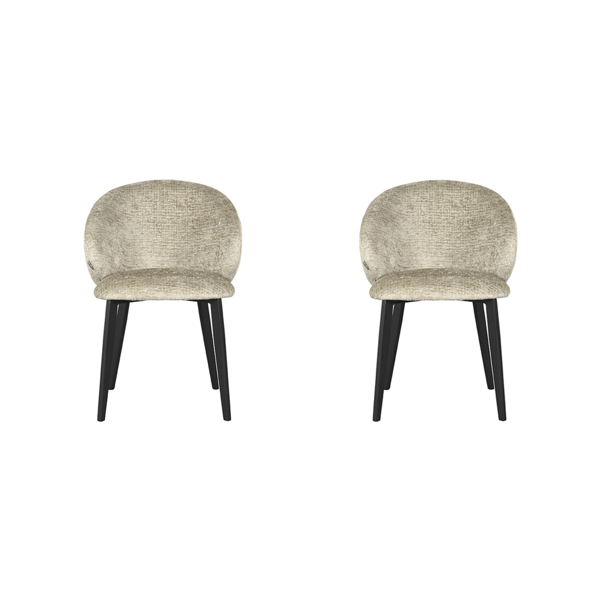 LABEL51 Eetkamerstoel Logan - Beige - Fluweel - set van 2