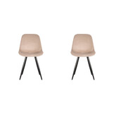 LABEL51 Eetkamerstoel Capri - Zand - Fluweel - set van 2