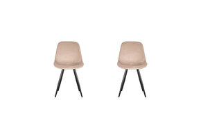 LABEL51 Eetkamerstoel Capri - Zand - Fluweel - set van 2