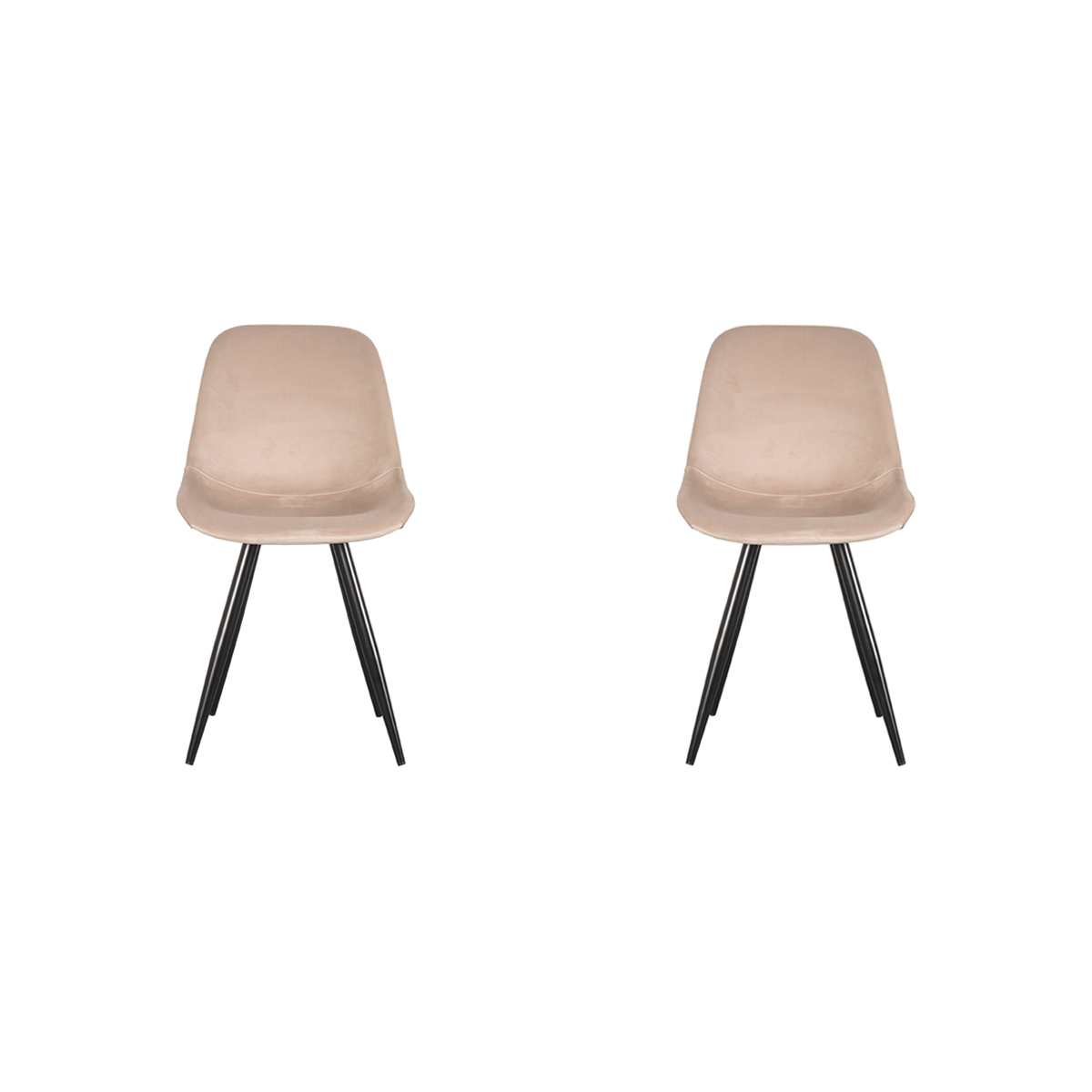 LABEL51 Eetkamerstoel Capri - Zand - Fluweel - set van 2