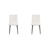 LABEL51 Eetkamerstoel Juul 54x45x89 cm - Naturel - Stof - set van 2