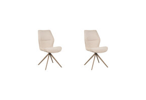 LABEL51 - Eetkamerstoel Comfy - Beige - 64x48x91cm - Set van 2