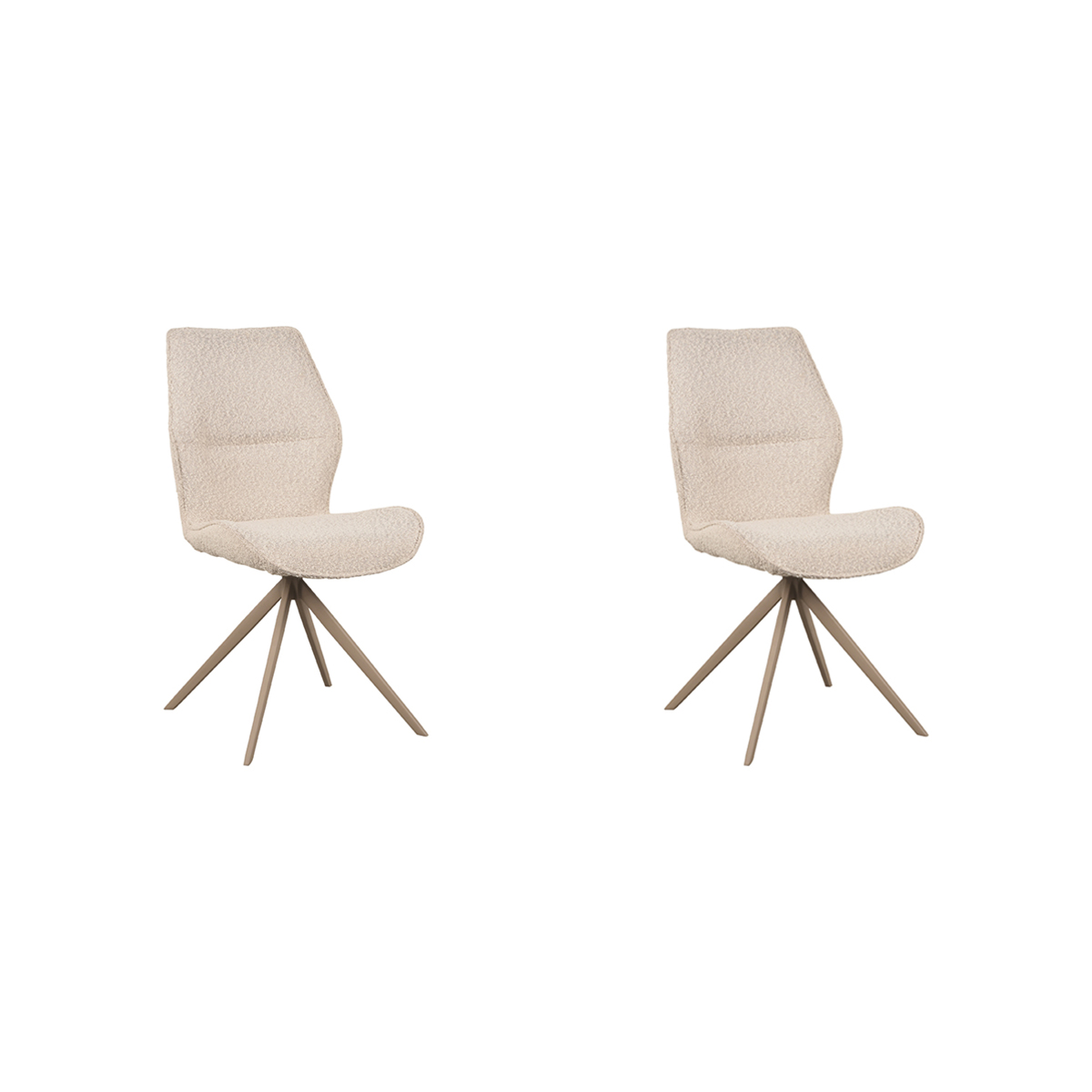 LABEL51 - Eetkamerstoel Comfy - Beige - 64x48x91cm - Set van 2