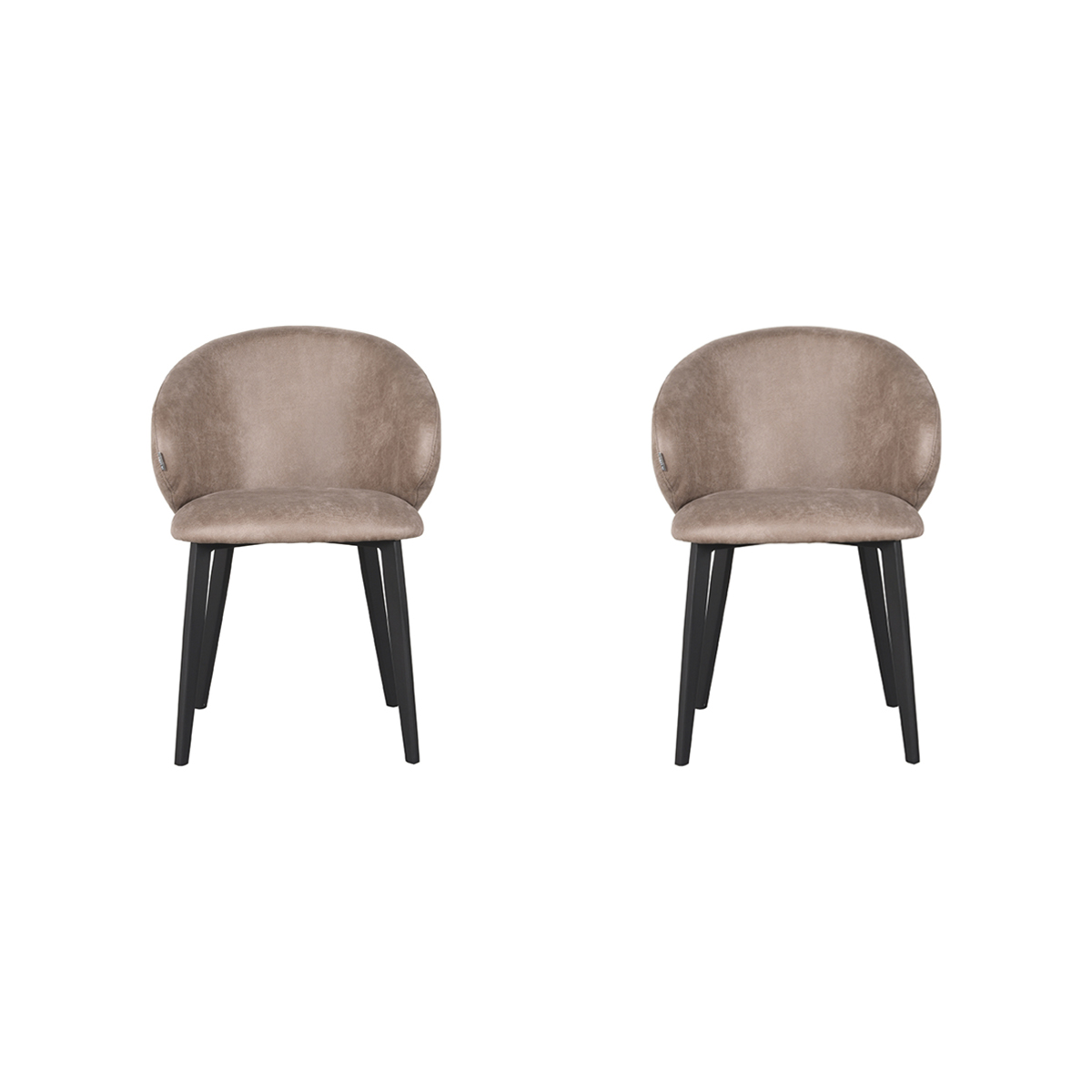 LABEL51 Eetkamerstoel Logan - Taupe - Micro Suede - set van 2
