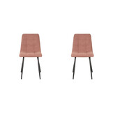 LABEL51 Eetkamerstoel Juul 54x45x89 cm - Terra - Stof - set van 2